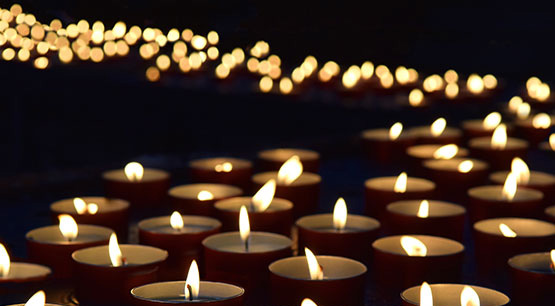 lit candles
